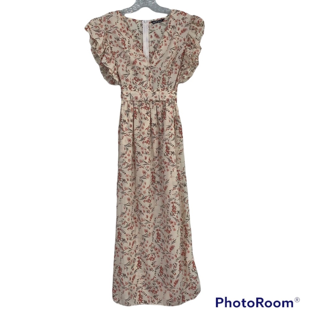 SHEIN XS Floral wrap dress w/ruffled sleeves